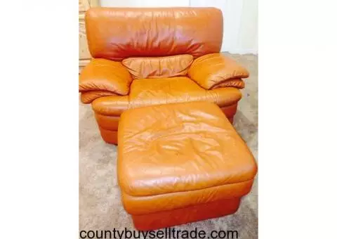 Love Seat and Ottoman For Sale