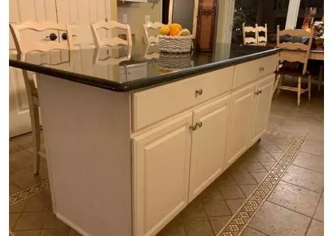 Kitchen island with granite