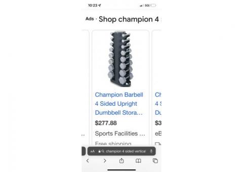 Champion 4-sided vertical dumbbell rack