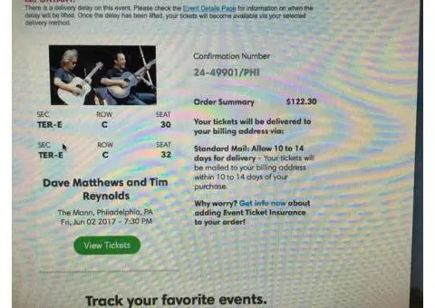 Dave Matthews Concert Tickets