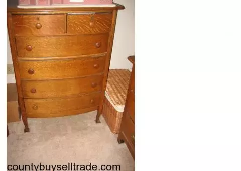 antique oak dresser and chest of drawers